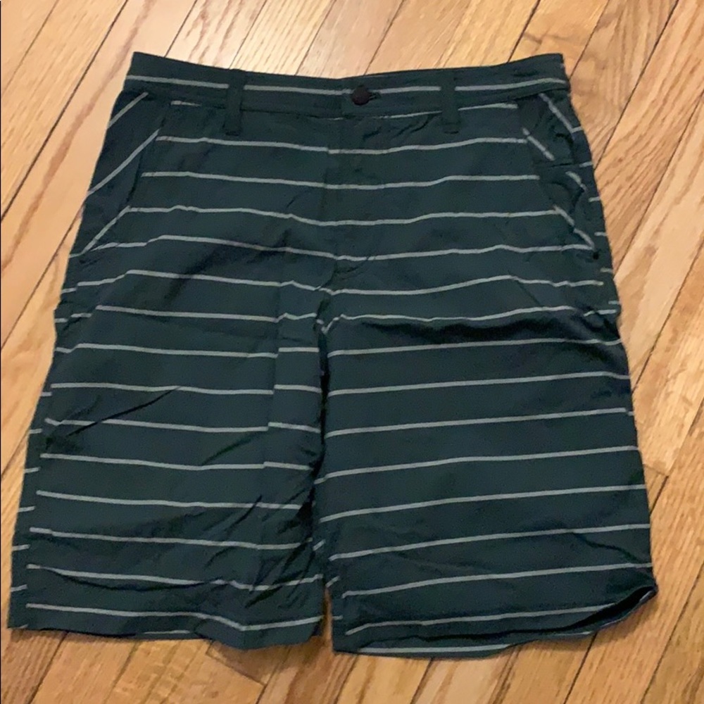Lululemon Green and gray striped ABC shorts